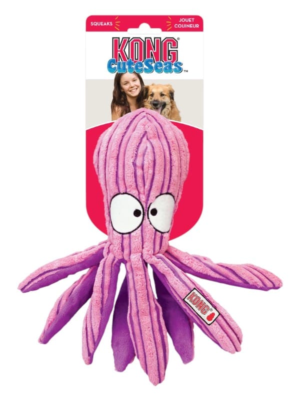 KONG Cuteseas Octopus piuksuv ja kõrbisev mänguasi, L
