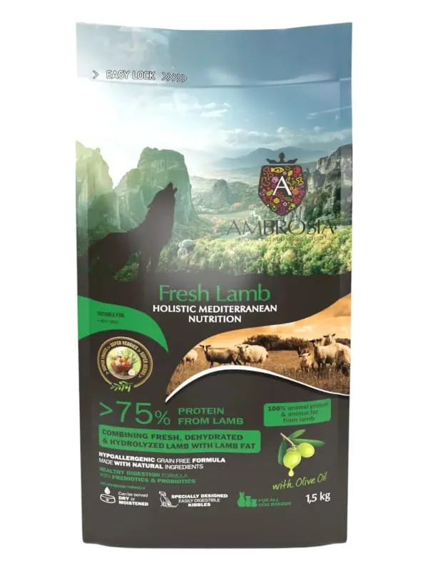 Ambrosia Holistic Fresh Lamb, liharohke koeratoit 5kg
