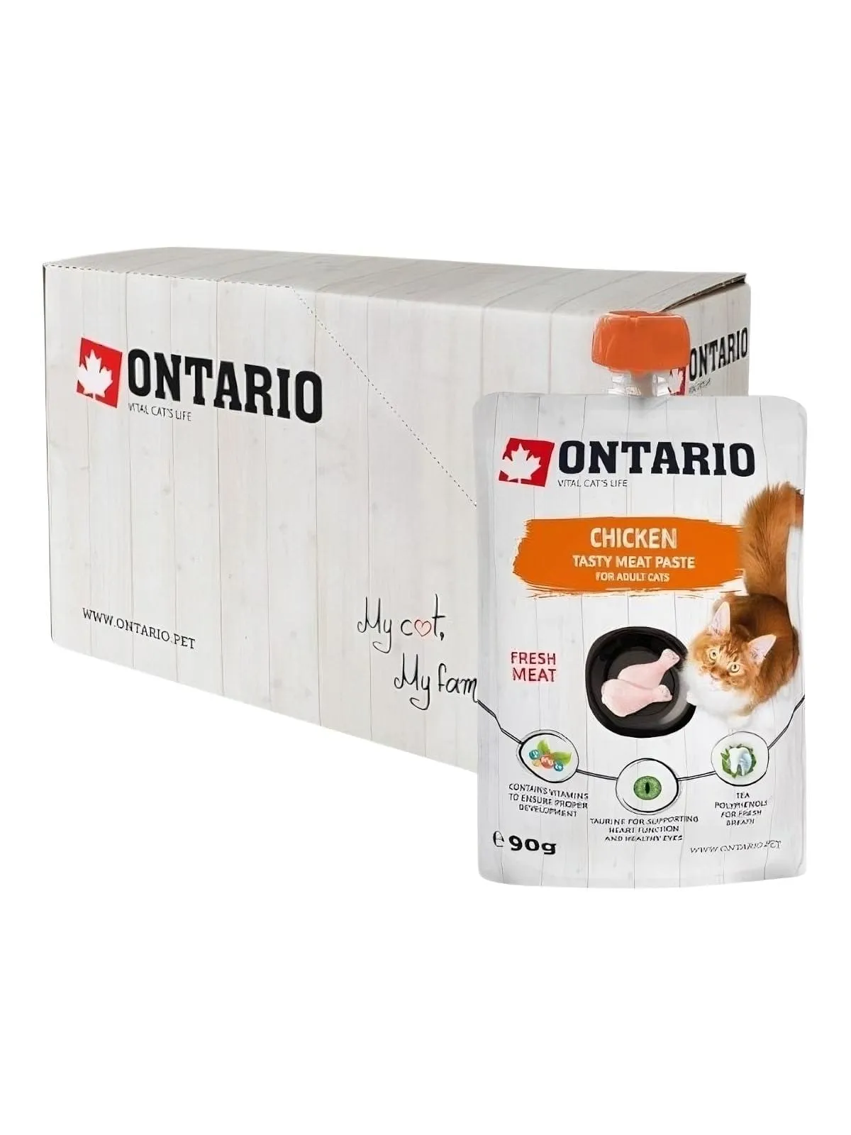 Ontario maius kassidele, lihapasta tuubis