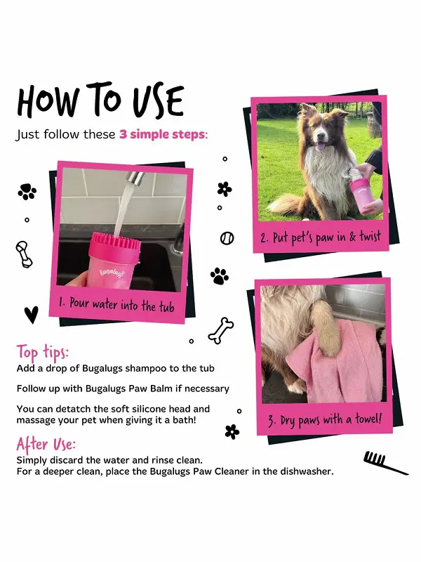 Bugalugs koera käppade puhastaja, must L