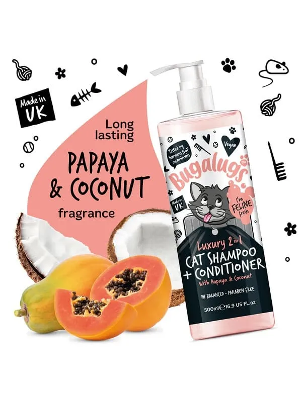 Bugalugs Luxury 2in1 šampoon ja palsam kassidele 500ml