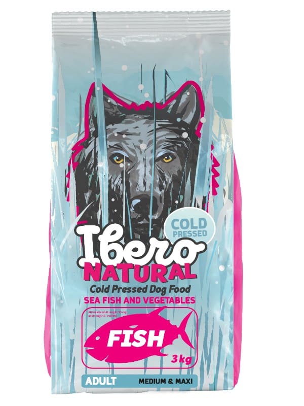 Ibero külmpressitud toit keskmistele ja suurtele tõugudele, kala 3kg
