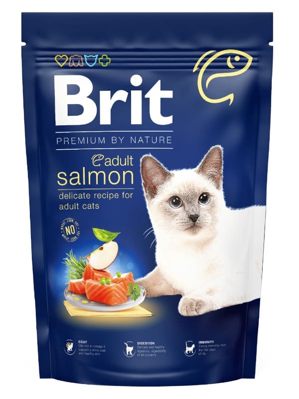 Brit Premium by Nature Cat Adult lõhega, 8 kg