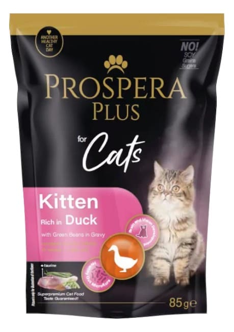 Prospera Plus Kitten, pardi ja roheliste ubadega, 85g
