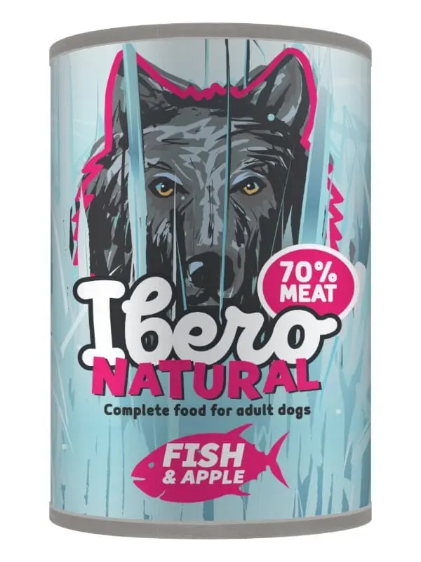 Ibero Natural 70% lihaga konserv, kala ja õun 400g