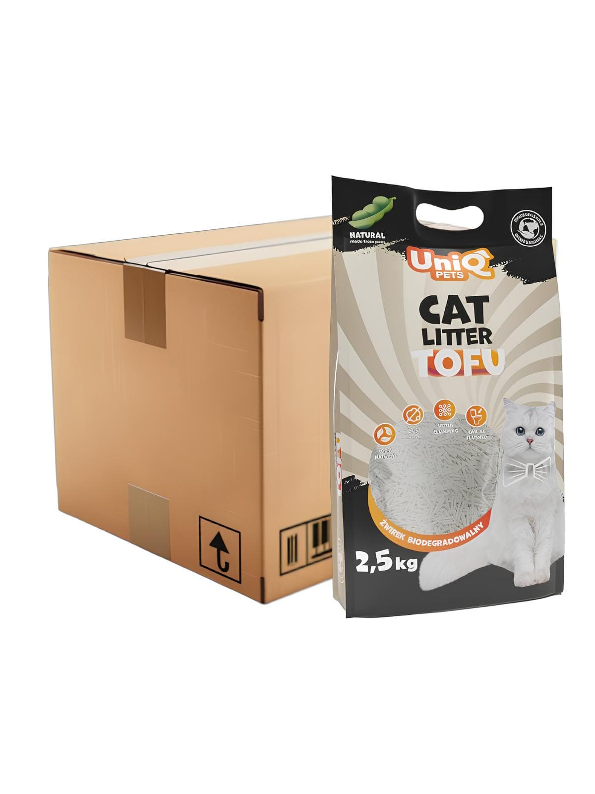 Tofu kassiliiv Uniq Pets naturaalne 6x 2.5kg