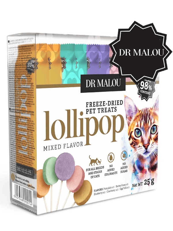 Dr Malou külmkuivatatud pulgakommid kassile 25g, 15tk