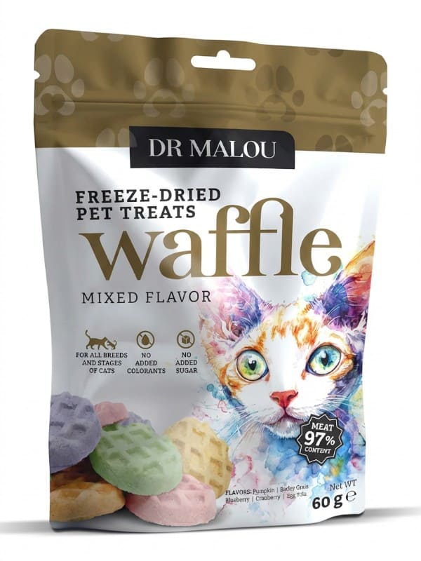 Dr Malou külmkuivatatud kanavahvlid kassidele 60g